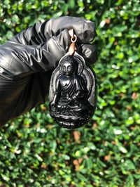 Image 1 of OBSIDIAN BUDDHA PENDANT WITH BAIL 
