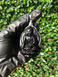 Image 2 of OBSIDIAN BUDDHA PENDANT WITH BAIL 