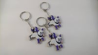 Image 2 of Ace Pride Alphyn - 1.5" wooden charms on keychain -  LGBTA Asexual Demisexual Pride