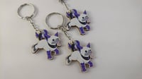 Image 3 of Ace Pride Alphyn - 1.5" wooden charms on keychain -  LGBTA Asexual Demisexual Pride