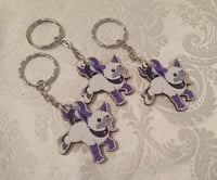 Image 5 of Ace Pride Alphyn - 1.5" wooden charms on keychain -  LGBTA Asexual Demisexual Pride