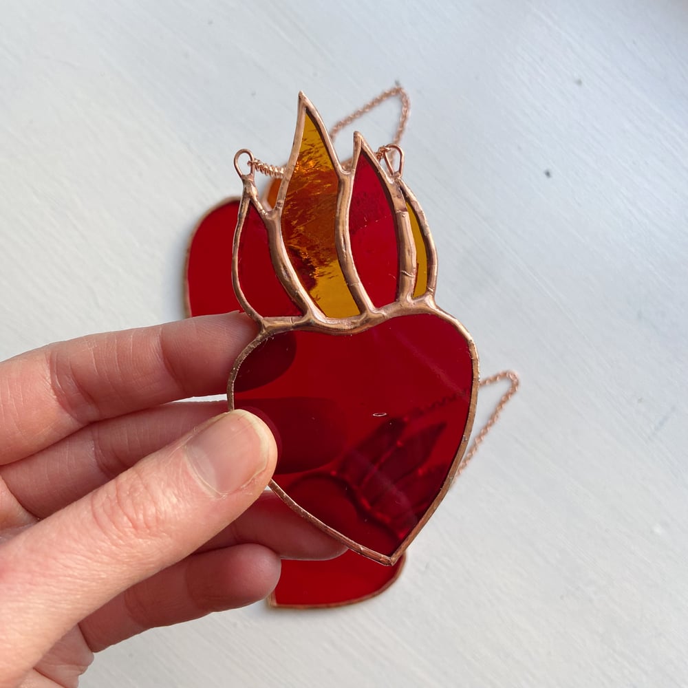 Image of Heart on Fire Suncatcher