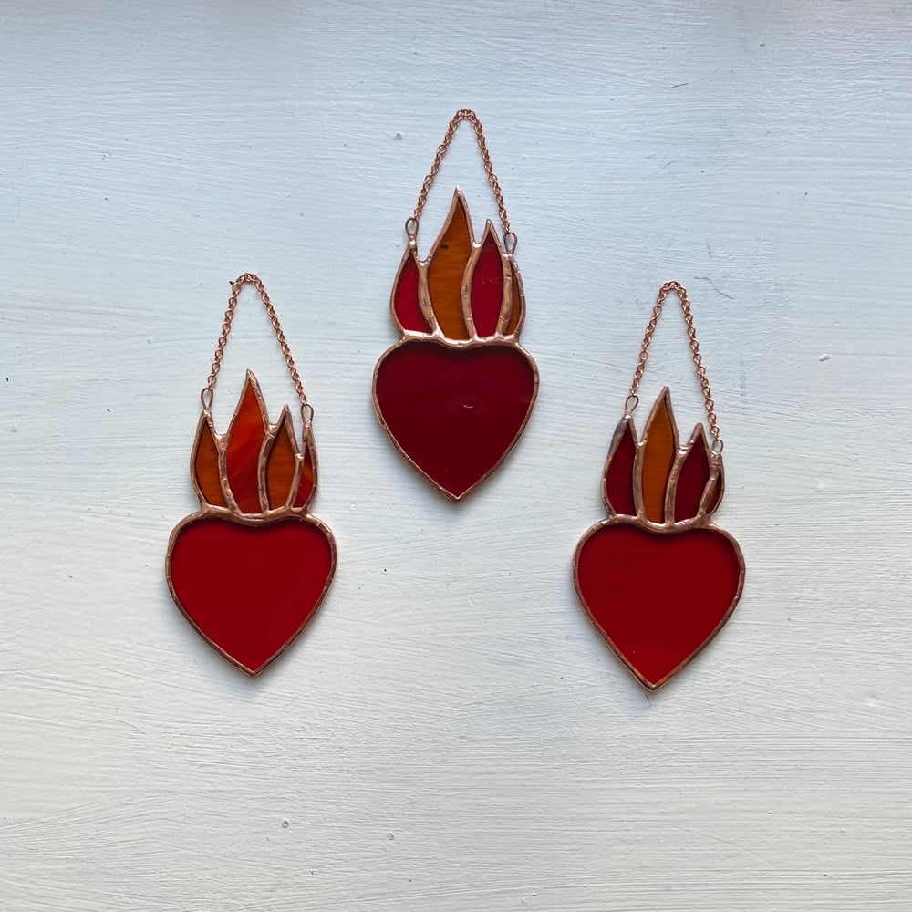 Image of Heart on Fire Suncatcher