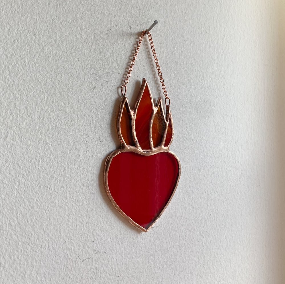 Image of Heart on Fire Suncatcher