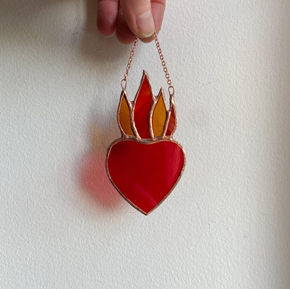 Image of Heart on Fire Suncatcher