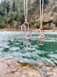 Image 1 of Wire Wrapped Amethyst Dragonfly Necklace