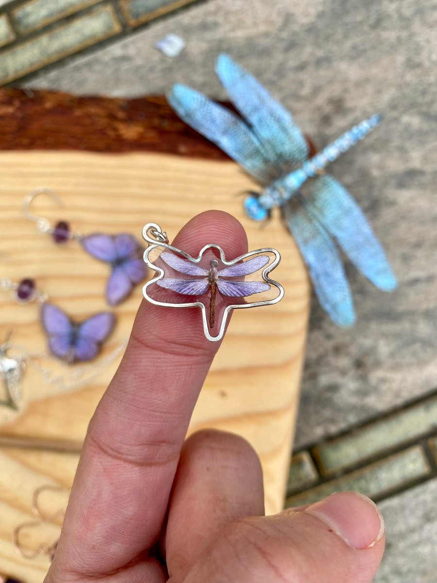 Mini Purple Dragonfly Necklace Summer Rush Jewelry