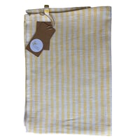 Image 1 of Yellow Stripe Pure Linen Tea Towel