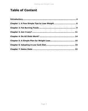 Dieting and weight loss E book