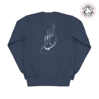 Image 1 of Back Scratch Unisex Denim Back Print Sweatshirt (Organic)