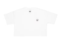 Image 2 of 3 Skull Women's White 'Back Print' Cropped T-shirt (Organic)