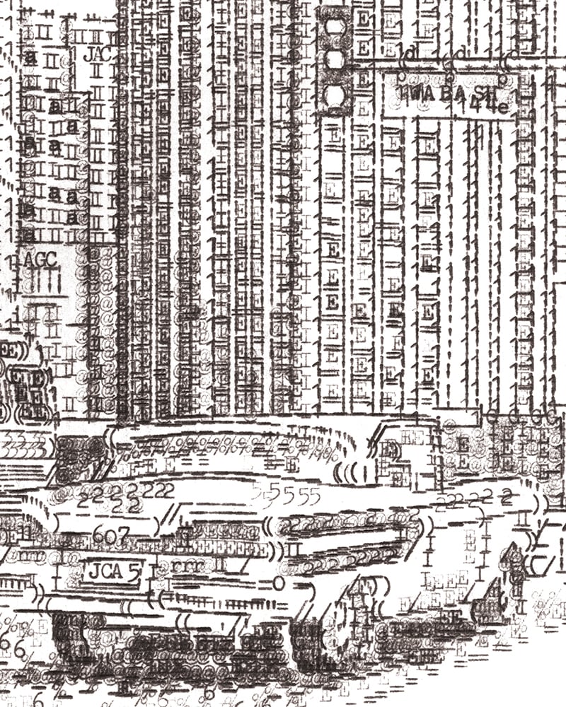 Image of Chicago, Signed Limited Edition of 200 Typewriter Art