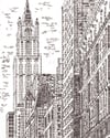 New York, Signed Limited Edition of 200 Typewriter Art by James Cook 