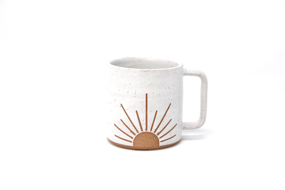 Image of Sunrise Mug - Alabaster, Speckled Clay