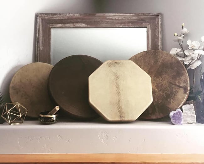 Unpainted Animal Hide Drum Megan Burnside Art