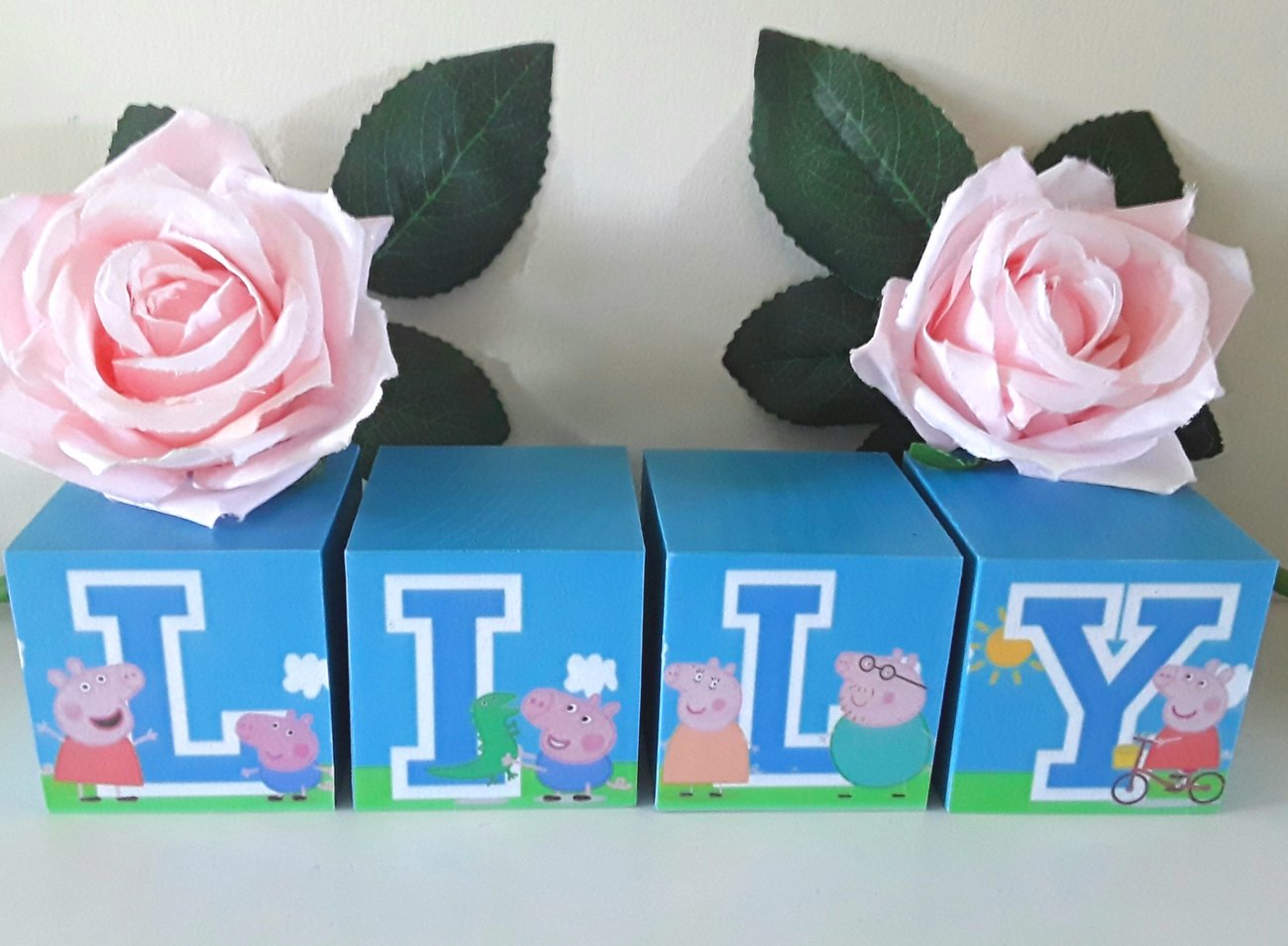 Peppa Pig Inspired Wood Name Blocks, Peppa Pig Baby Blocks,Peppa Pig ...