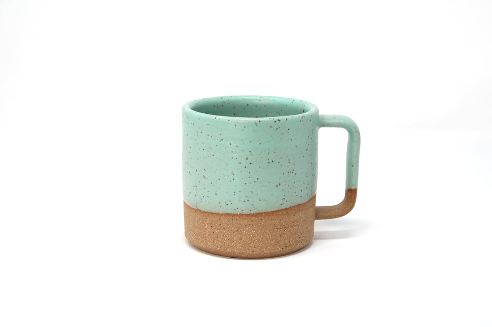 Image of Classic 3/4 Dip Mug - Seafoam, Speckled Clay