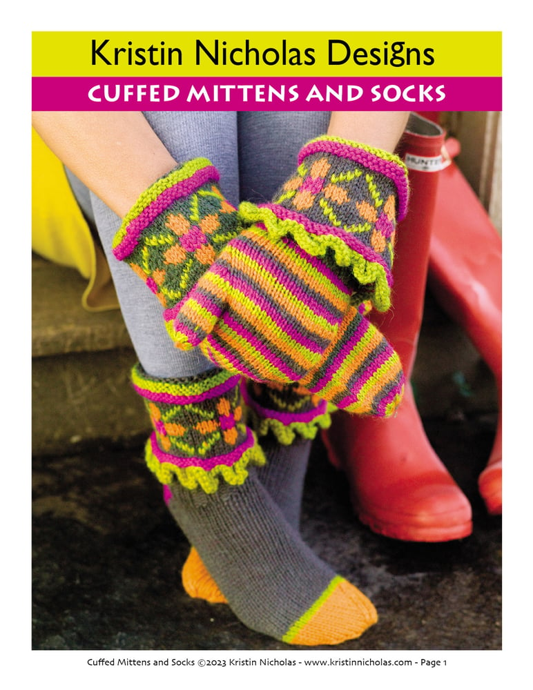 Image of Knit PDF - Cuffed Mittens and Socks
