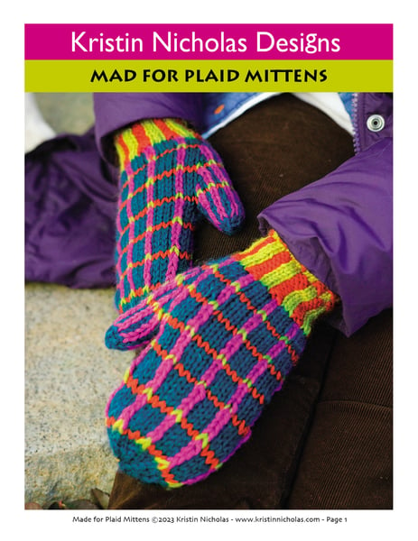 Image of Knit PDF - Mad for Plaid Mittens