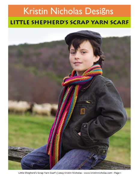 Image of Knit PDF - Little Shepherd's Scrap Yarn Scarf