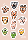 silly animal sticker sheet