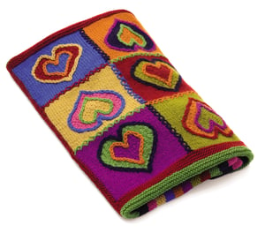 Image of Knit PDF - Many Hearts Baby Blanket