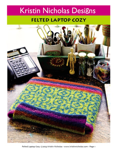 Image of Knit PDF - Felted Laptop Cozy