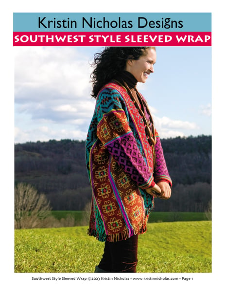Image of Knit PDF - Southwest Style Sleeved Wrap