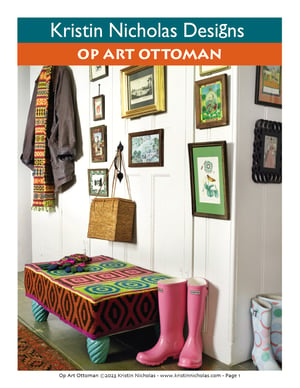 Image of Knit PDF - Op Art Ottoman