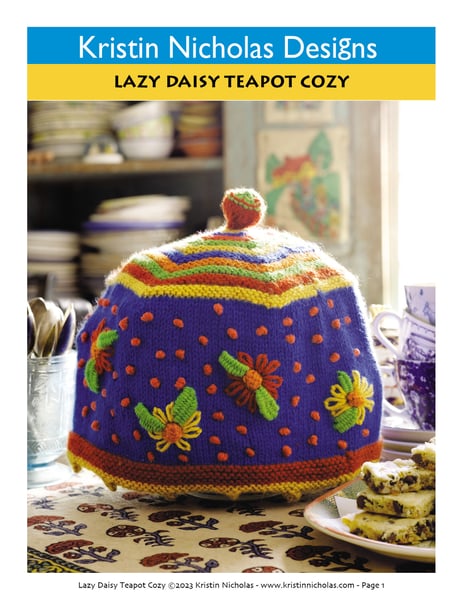Image of Knit PDF - Lazy Daisy Tea Cozy