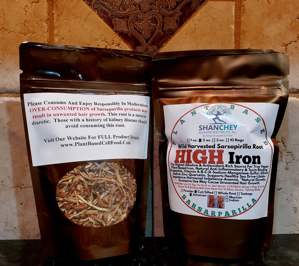 HIGH IRON Wild Jamaican-Mexican-Indian Sarsaparilla Root-Appetite Suppressant-Libido-Fertility