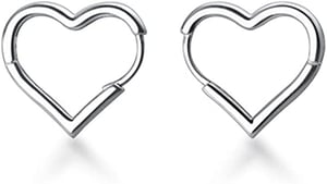 925 Sterling Silver Heart Hoop Earrings