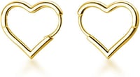 Image 5 of 925 Sterling Silver Heart Hoop Earrings