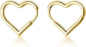 925 Sterling Silver Heart Hoop Earrings