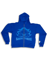 Image 1 of BAKEY'S BLUE ZIP UP HOODIE