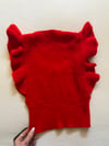 1970s red knit crop ruffle top