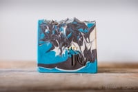 Image 5 of Men's Soap, Manly Soap, Musky, Woodsy Blue Brown Vegan Soap Bar | Scent: Teakwood