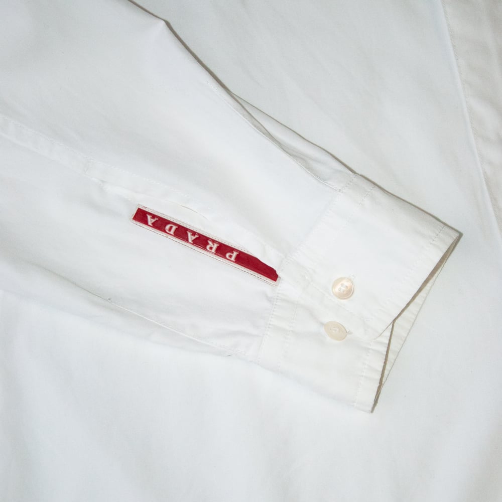 Image of Prada Sport Long Sleeve White Oxford Shirt