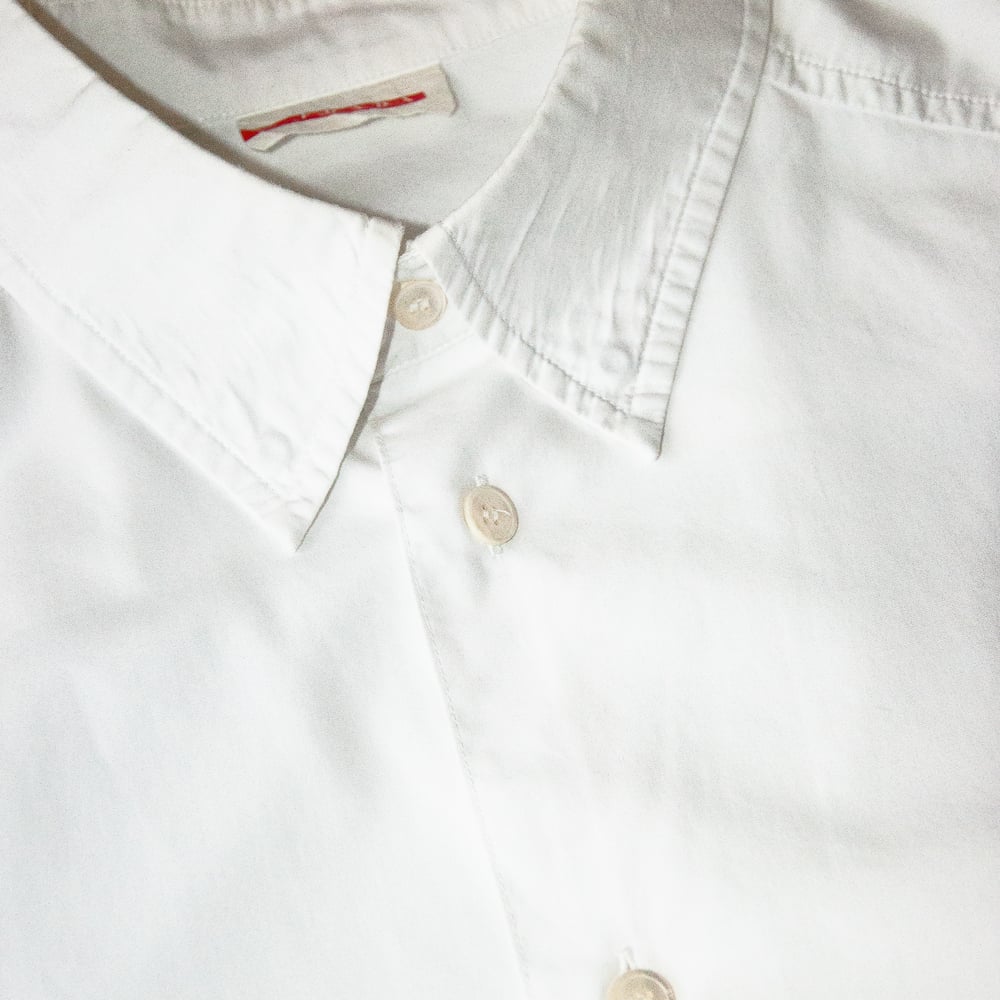 Image of Prada Sport Long Sleeve White Oxford Shirt