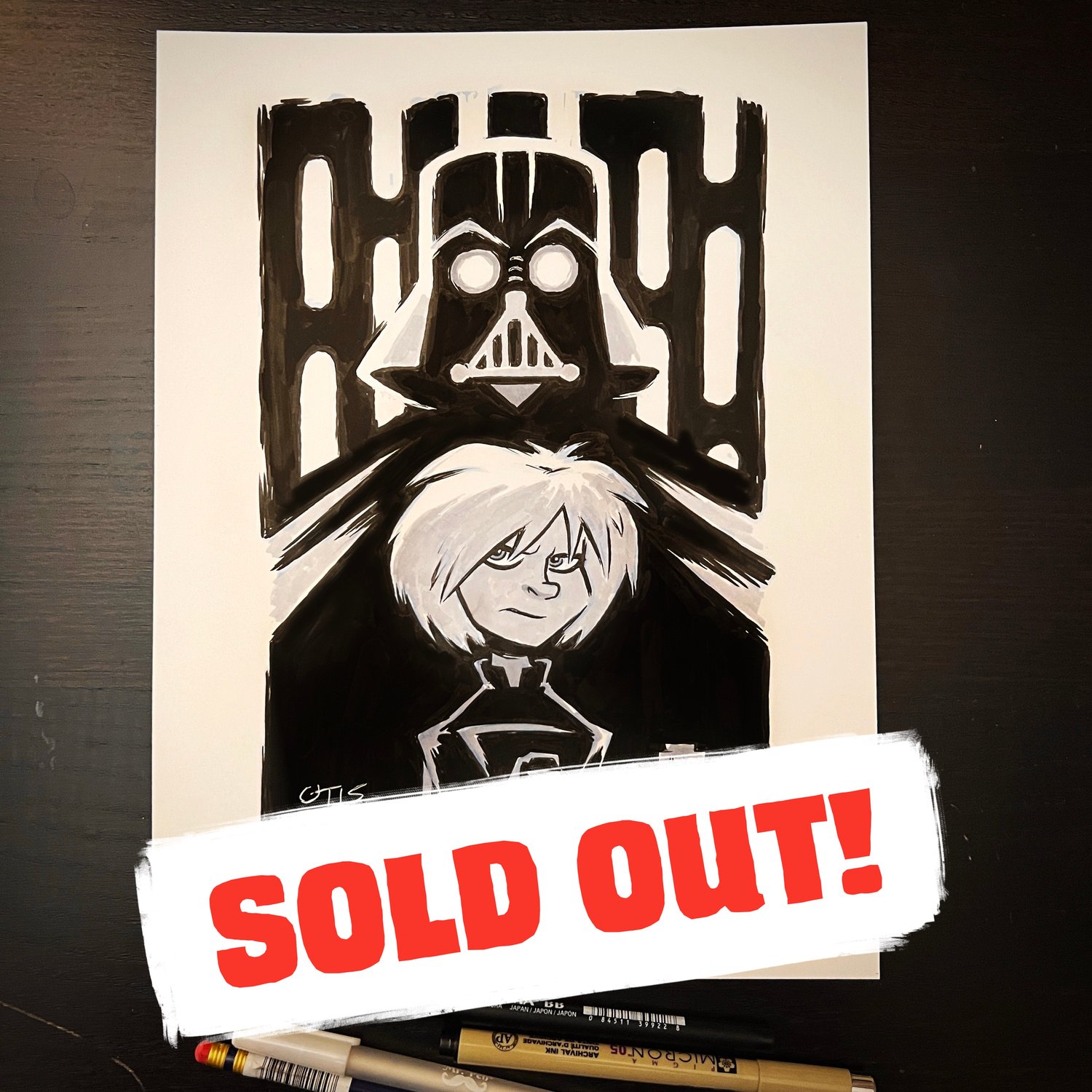 LUKE SKYWALKER and DARTH VADER Original Art by Otis Frampton