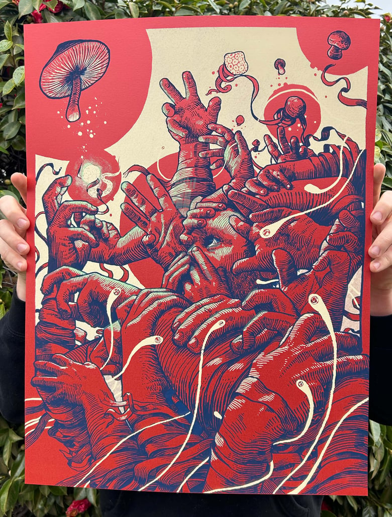 Image of Get a Grip (art print on RED)