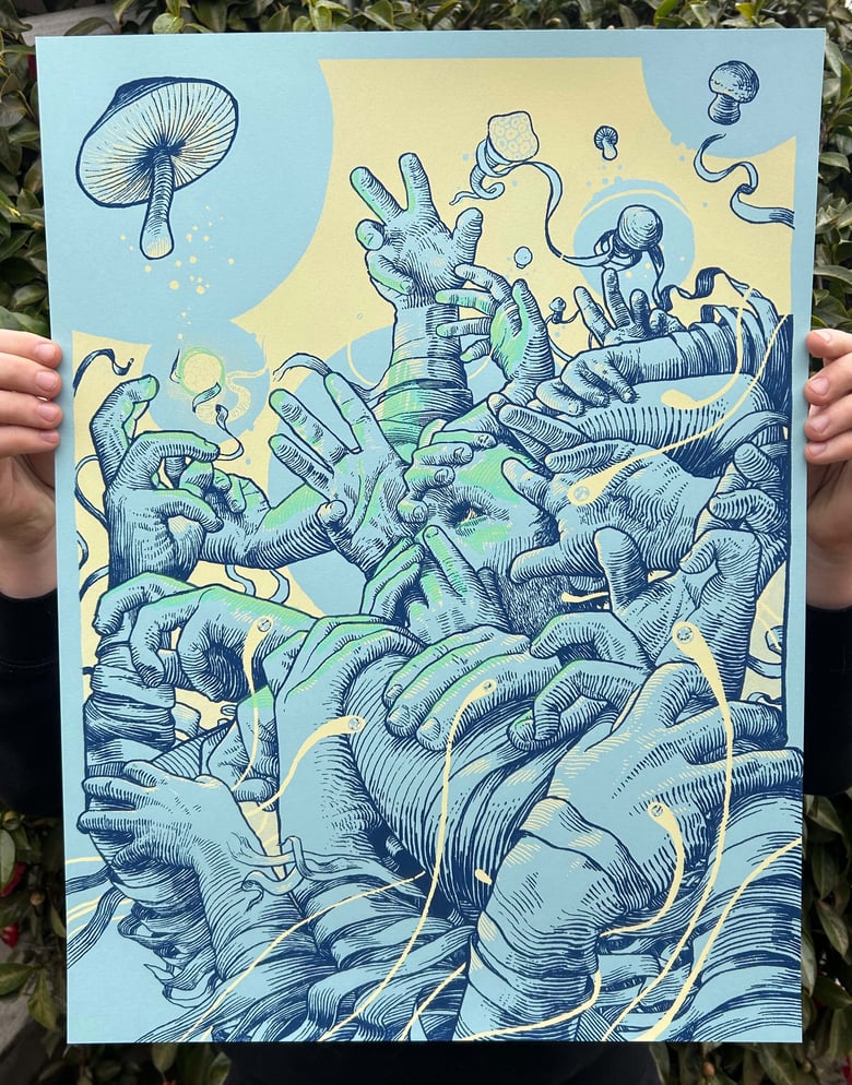 Image of Get a Grip (art print on Blue)