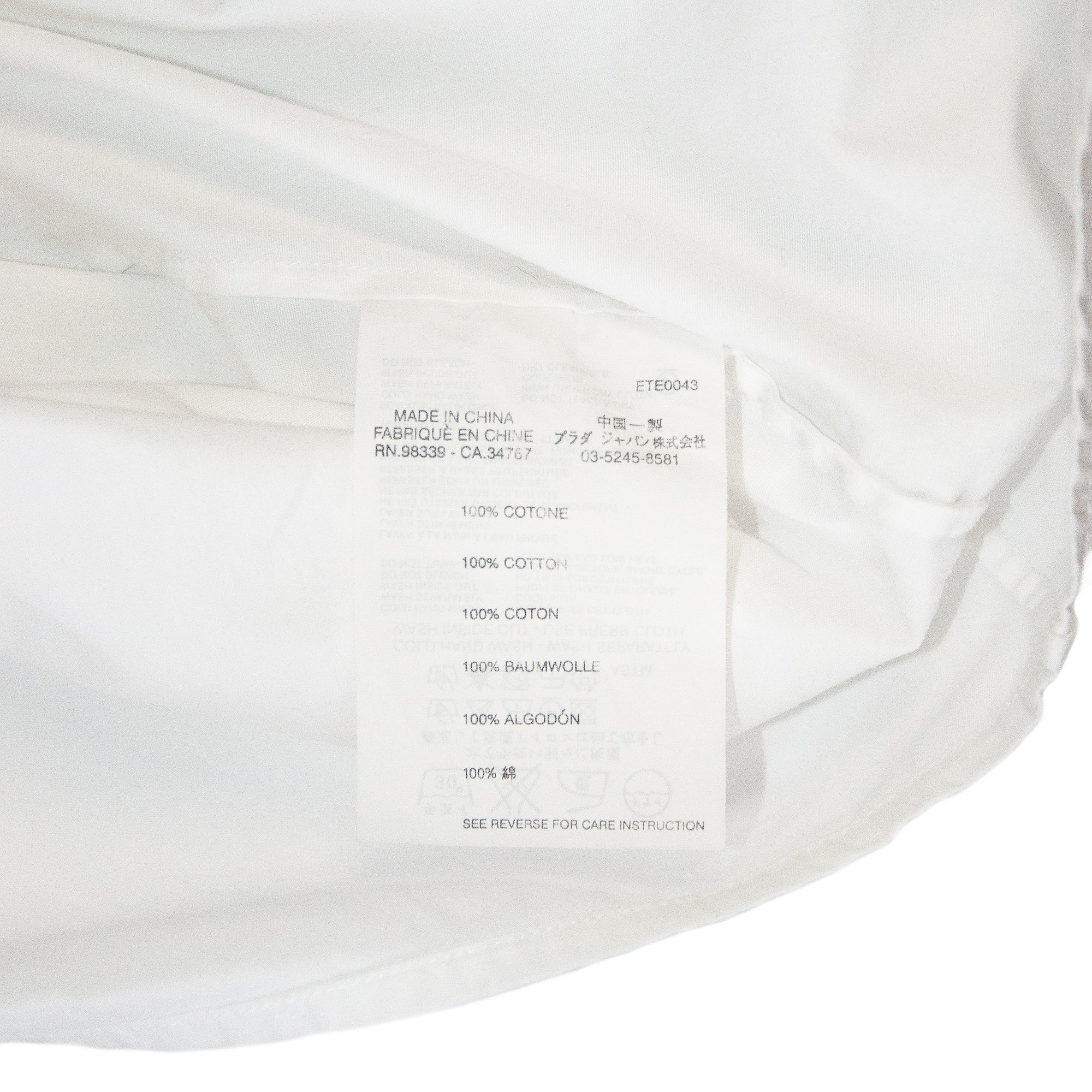 Image of Prada Sport Short Sleeve White Shirt 1