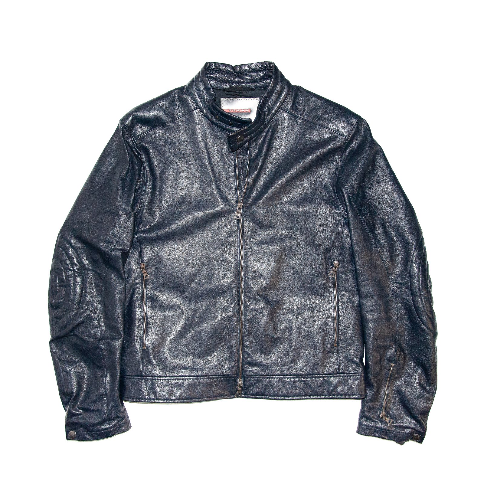 Prada Sport Navy Leather Biker Jacket † Ruder Than The Rest