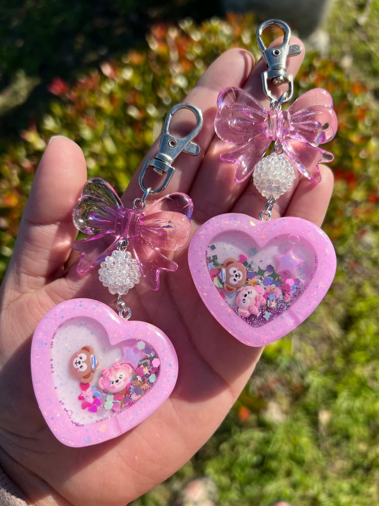 Image of Pink Shakers Resin Charm Keychain - Pick Your shape! 
