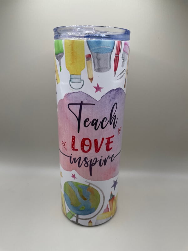Image of Teach Love Inspire Sublimated 20 ounce Tumbler