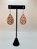Image 2 of Football and Leopard Wood Earrings