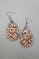 Image 1 of Football and Leopard Wood Earrings