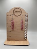 Image 2 of Pink and Gold Marble Acrylic Earrings