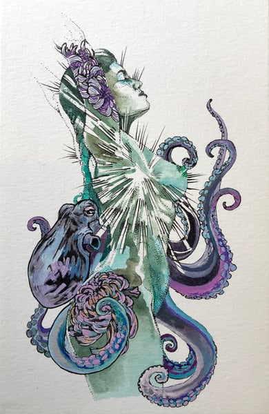 Image of Octopus & Woman - Original